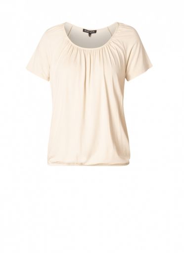 Yoni beige shirt elastieken boord -7000033