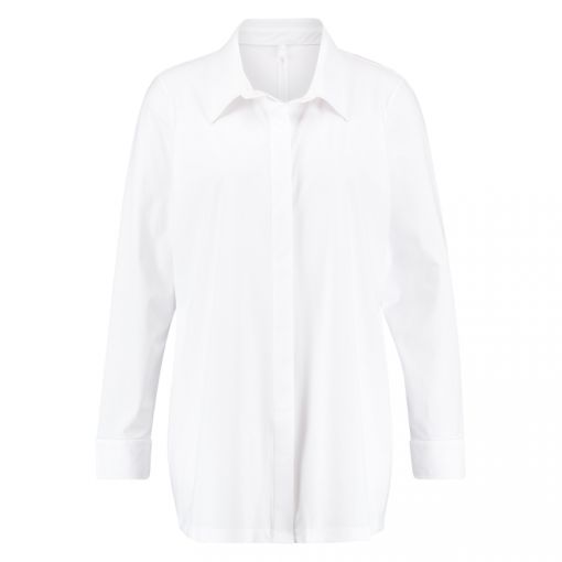 PlusBasics witte blouse travelstof