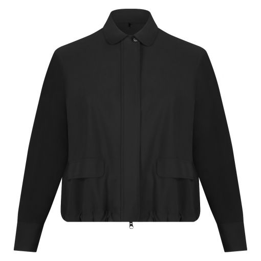 Plusbasics korte zwarte blazer travelstof Cropped Jacket