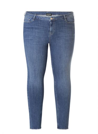 Anna hoge jeans blauw katoen 98% -7000014