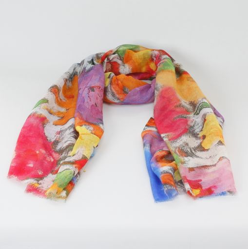 Kleurrijke katoen modal shawl gebloemd