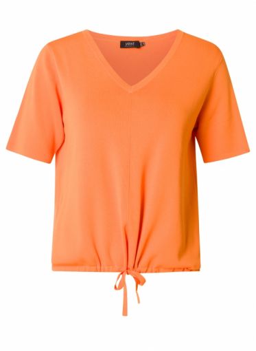 Yesta oranje pullover met rijgkoord