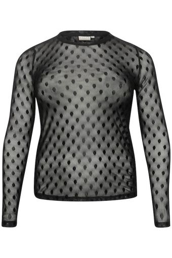 Kaffe curve zwart mesh shirt