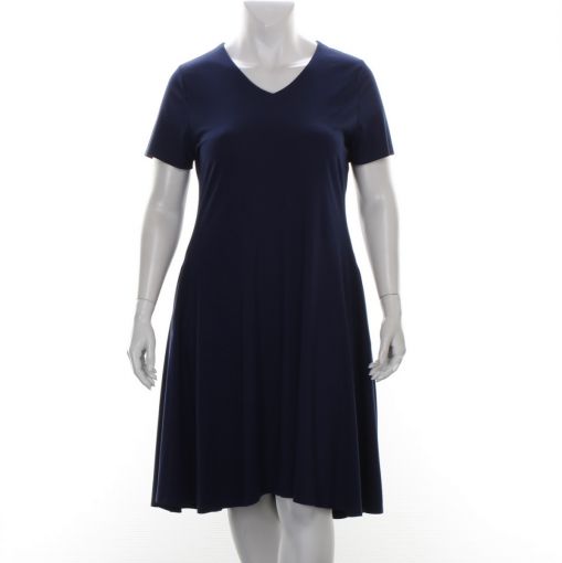 Blueberry donkerblauwe  tricot jurk  A-lijn