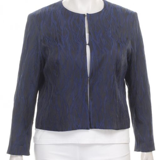 VAN €214.95 VOOR € 30,-Kirsten Krog donkerblauwe blazer met blauwe reliefprint