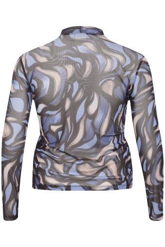 Kaffe Curve mesh shirt blauwtinten