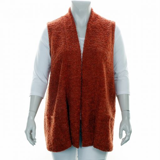 KJ Brand mouwloos boucle vest brique