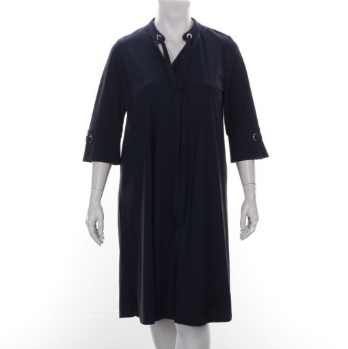 Only-M donkerblauwe travelstof jurk met strik