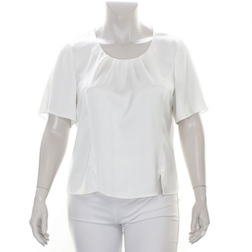 Hermann Lange Select glanzend satijn shirt off white