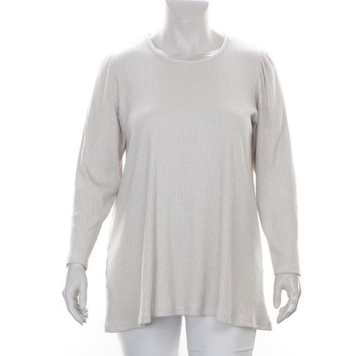 Only-M ecru in boordsteek gebreid  dunne pullover