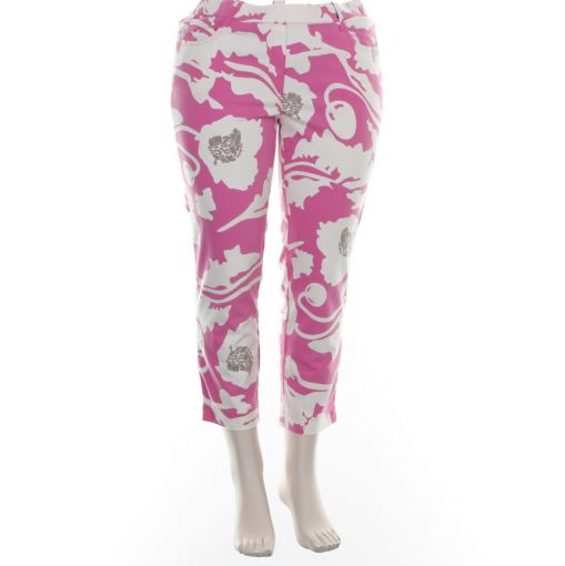 Stark  zomerse broek roze met ecru model S-Janna