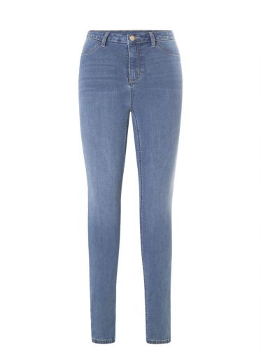 Faya mid blue skinny mid blue jeans extra hoog -7000013