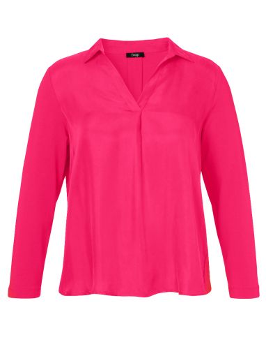 Frapp roze tricot shirt licht glanzend 