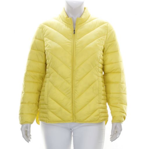 Ciso korte gele jas met lichte vulling