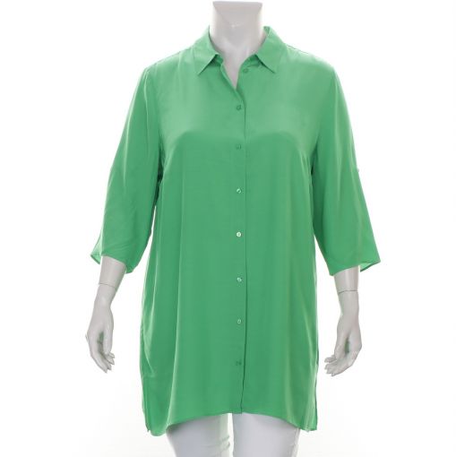 SeeYou groene middellange glans viscose blouse