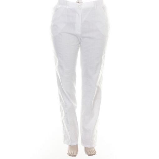 KJ-Brand witte rechte broek  met relief model Bea