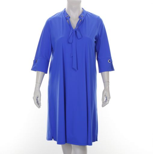 Only-M kobaltblauwe travelstof jurk met strik