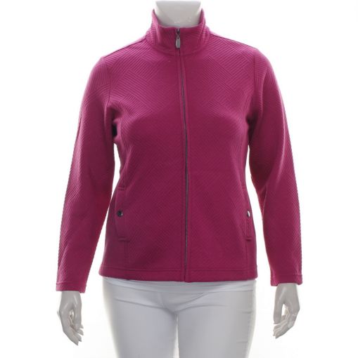 Signature roze relief vest met rits