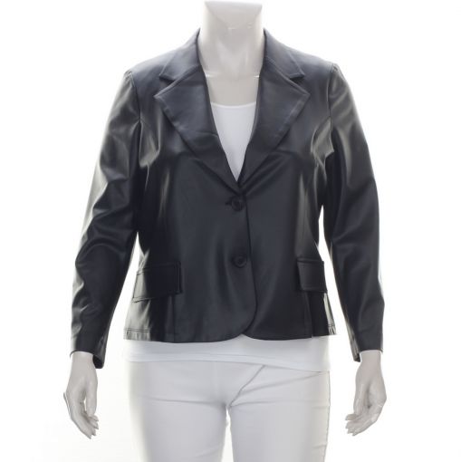 Only-M korte zwarte blazer leatherlook