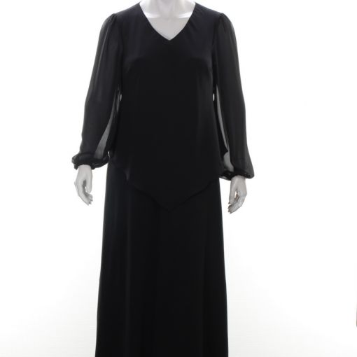 Godske lange zwarte voile jurk