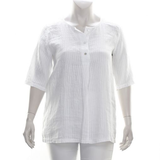 Vetono witte linnen blouse met relief