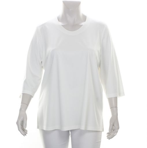 Mona Lisa luxe ecru basis shirt ronde hals 3/4e mouw