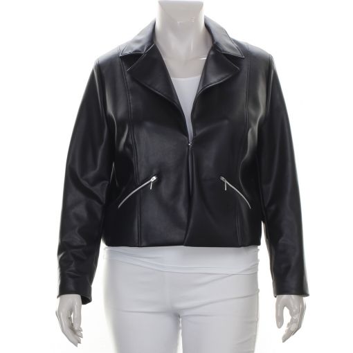 Select  kort leatherlook zwart jasje