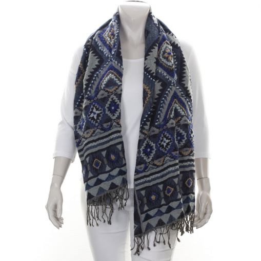 Luxe shawl in verschillende blauwtinten