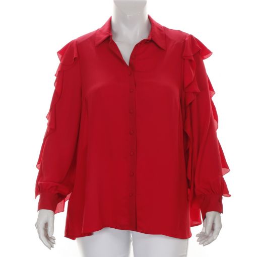 Mat blouse rood roezel