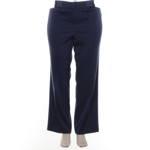 Select luxe licht glanzende satijn pantalon nachtblauw