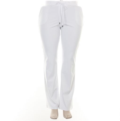 Only-M lange witte broek flared strong travelstof