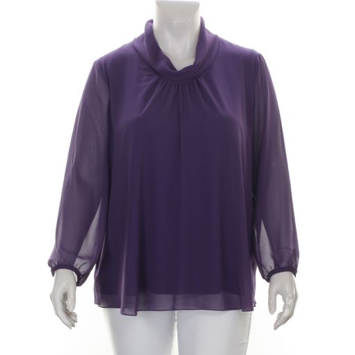 Verpass paarse voile blouse met col en binnen top