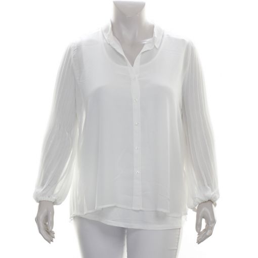 Frapp ecru blouse plisse mouw met binnentop