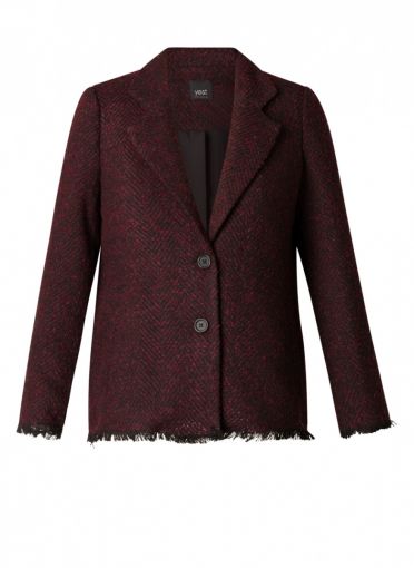 Yesta recht model rood zwart gemeleerde blazer