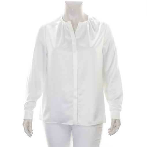 Habella luxe roomwitte blouse satijn glans