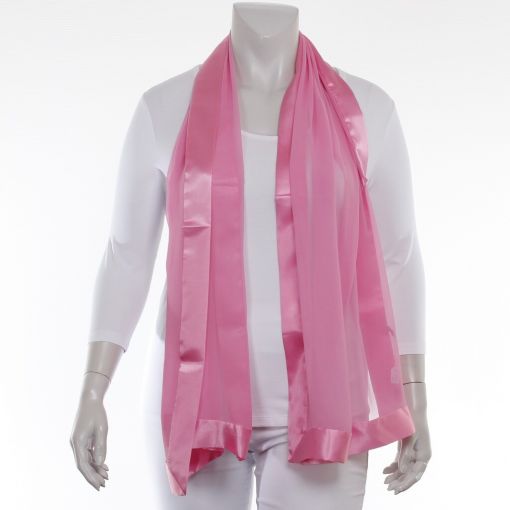 Roze zijden shawl satijnen bies