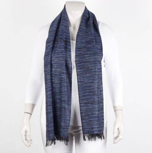 Viscose shawl blauw zwart 