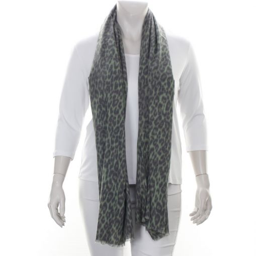 Zachte groen bruine panterprint shawl