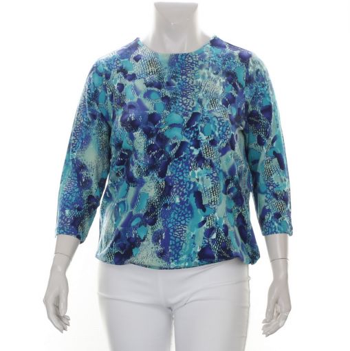 Signature viscose stretch shirt paars turquoise