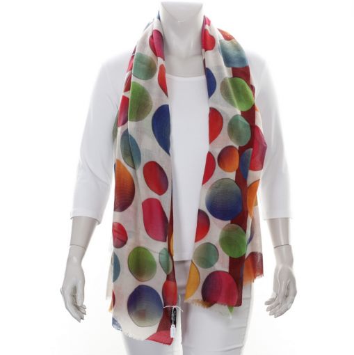 Wollen shawl stippen multicolor