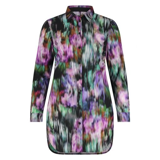 PlusBasics gebloemde travelstof  blouse WILD FLOWER LONG