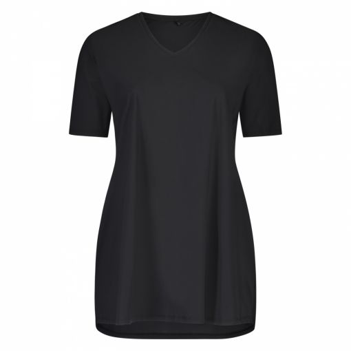 PlusBasics shirt A-lijn zwart TEE V NECK