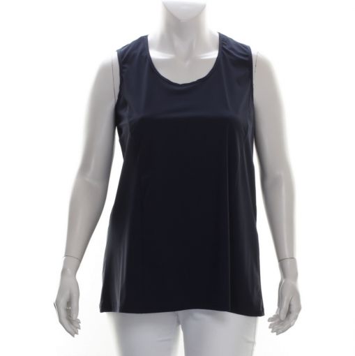 Only-M top marineblauw tavelstof strong