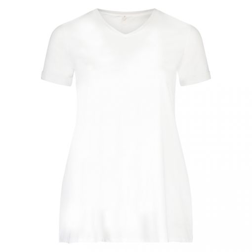 PlusBasics wit shirt met A-lijn #Tee V-neck