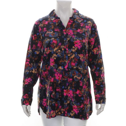 Ciso gebloemde viscose blouse kobalt roze