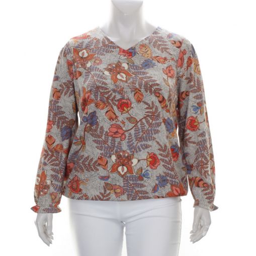 Ciso viscose blouse met elastieken boord in zachte kleuren