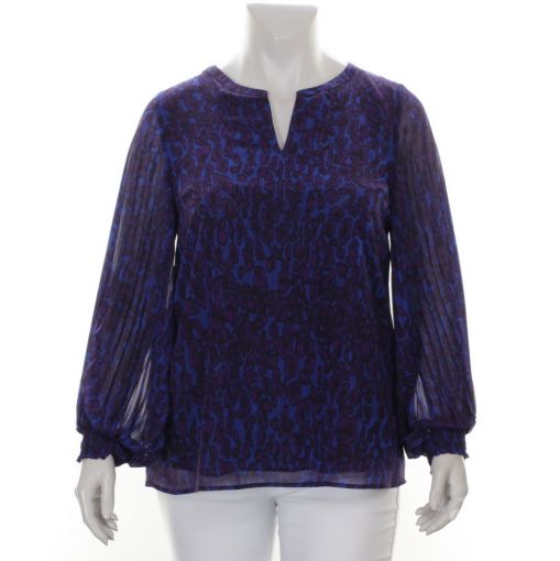 Xandres Gold blouse paars blauwe print