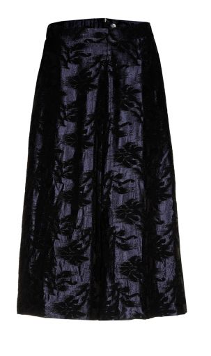 Xandres jacquard flower rok blauw zwart