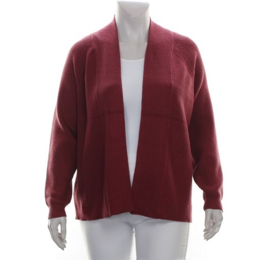 Yesta gebreid openvallend bordeaux rood vest