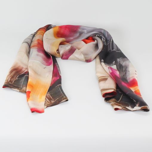 Dubbele zijden shawl met een grafische print